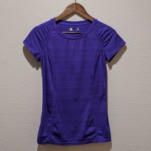 Xersion Ruched Purple Athletic Shirt